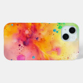 鮮やかな抽象的水彩スプラッターパターン Case-Mate iPhoneケース (裏面 (横))