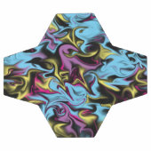 鮮やかな抽象芸術の渦巻きピンク緑イエローブラック サッカーボール (フラット)