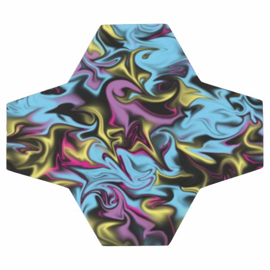 鮮やかな抽象芸術の渦巻きピンク緑イエローブラック サッカーボール (フラット)