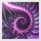 鮮やかな抽象芸術カッコいいピンクパープルフラクタルアートスパイラル ウィンドウサイン (シート)