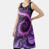 鮮やかな抽象芸術カッコいいピンクパープルフラクタルアートスパイラル エプロン (インサイチュ)