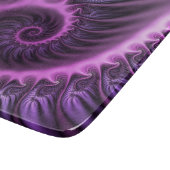 鮮やかな抽象芸術カッコいいピンクパープルフラクタルアートスパイラル カッティングボード (角)