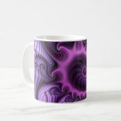 鮮やかな抽象芸術カッコいいピンクパープルフラクタルアートスパイラル コーヒーマグカップ (正面左)