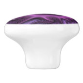 鮮やかな抽象芸術カッコいいピンクパープルフラクタルアートスパイラル セラミックノブ (側面)