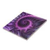 鮮やかな抽象芸術カッコいいピンクパープルフラクタルアートスパイラル タイル (側面)