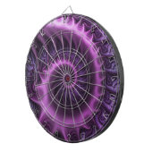 鮮やかな抽象芸術カッコいいピンクパープルフラクタルアートスパイラル ダーツボード (正面右)