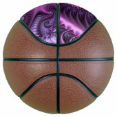 鮮やかな抽象芸術カッコいいピンクパープルフラクタルアートスパイラル バスケットボール (右)