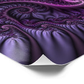 鮮やかな抽象芸術カッコいいピンクパープルフラクタルアートスパイラル ポスター (コーナー)