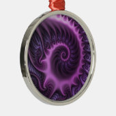 鮮やかな抽象芸術カッコいいピンクパープルフラクタルアートスパイラル メタルオーナメント (右)