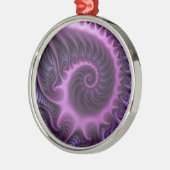 鮮やかな抽象芸術カッコいいピンクパープルフラクタルアートスパイラル メタルオーナメント (左)