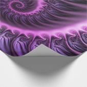 鮮やかな抽象芸術カッコいいピンクパープルフラクタルアートスパイラル ラッピングペーパー (角)