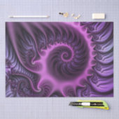 鮮やかな抽象芸術カッコいいピンクパープルフラクタルアートスパイラル 薄葉紙 (クラフト)