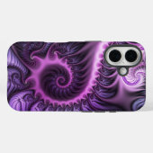 鮮やかな抽象芸術カッコいいピンクパープルフラクタルアートスパイラル Case-Mate iPhoneケース (裏面 (横))