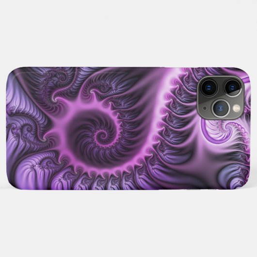 鮮やかな抽象芸術カッコいいピンクパープルフラクタルアートスパイラル Case-Mate iPhoneケース (裏面(横))