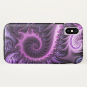 鮮やかな抽象芸術カッコいいピンクパープルフラクタルアートスパイラル Case-Mate iPhoneケース (裏面(横))