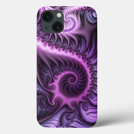 鮮やかな抽象芸術カッコいいピンクパープルフラクタルアートスパイラル Case-Mate iPhoneケース (裏面)