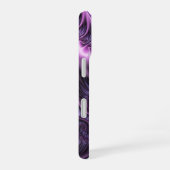 鮮やかな抽象芸術カッコいいピンクパープルフラクタルアートスパイラル iPhone 16ケース (右側面)