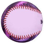 鮮やかな抽象芸術カッコいいピンクパープルフラクタルアート名 ソフトボール (正面左)