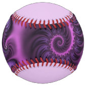 鮮やかな抽象芸術カッコいいピンクパープルフラクタルアート名 ソフトボール (裏面)