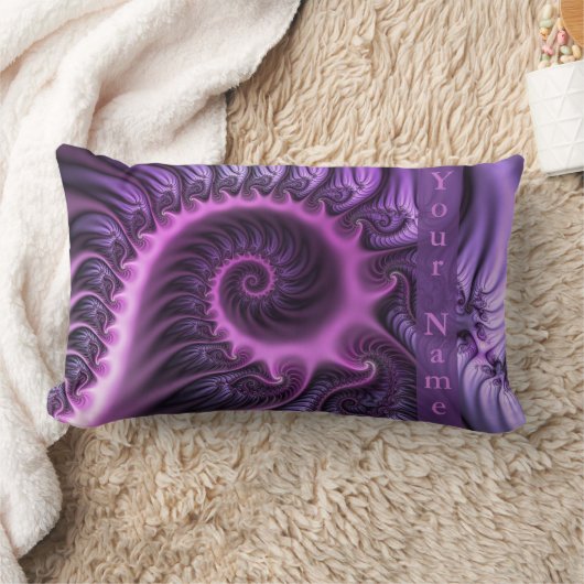 鮮やかな抽象芸術カッコいいピンクパープルフラクタルアート名 ランバークッション (ブランケット)