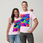 鮮やかな抽象芸術カラーウェーブアート Tシャツ (ユニセックス)