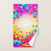 鮮やかな抽象芸術カラー爆発アート バスタオルセット (ハンドタオル)