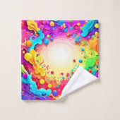 鮮やかな抽象芸術カラー爆発アート バスタオルセット (ウォッシュタオル)