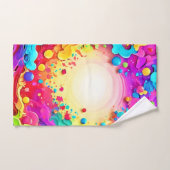 鮮やかな抽象芸術カラー爆発アート バスタオルセット (ハンドタオル)