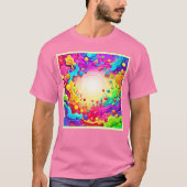鮮やかな抽象芸術カラー爆発アート Tシャツ (正面)