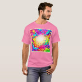 鮮やかな抽象芸術カラー爆発アート Tシャツ (正面フル)