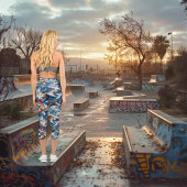 鮮やかな抽象芸術グラフィティクールとエネルギッシュ カプリレギンス