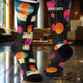 鮮やかな抽象芸術ソッはっきりしたクカラフルス ソックス