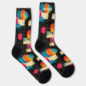 鮮やかな抽象芸術ソッはっきりしたクカラフルス ソックス (右)