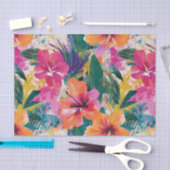 鮮やかな抽象芸術ハイビスカスデクページ紙 薄葉紙 (クラフト)