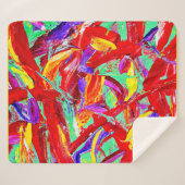 鮮やかな抽象芸術パターン シェルパブランケット (正面(横))