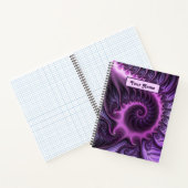 鮮やかな抽象芸術ピンクパープルフラクタルアートスパイラル名 ノートブック (内部)