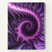 鮮やかな抽象芸術ピンクパープルフラクタルアートスパイラル名 ノートブック (裏面)