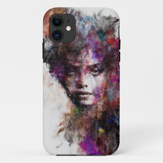 鮮やかな抽象芸術ポートレートiPhone 11ケース Case-Mate iPhoneケース (裏面)