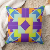 鮮やかな抽象芸術幾何学的パターはっきりしたン（カラー） クッション (ブランケット)
