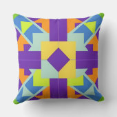 鮮やかな抽象芸術幾何学的パターはっきりしたン（カラー） クッション (裏面)