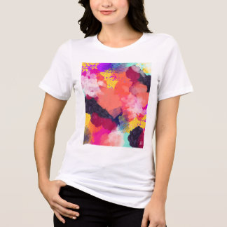 鮮やかな抽象芸術 トライブレンドTシャツ
