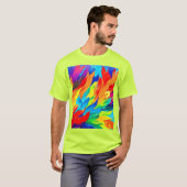 鮮やかな抽象表現主義の絵画 Tシャツ (正面フル)