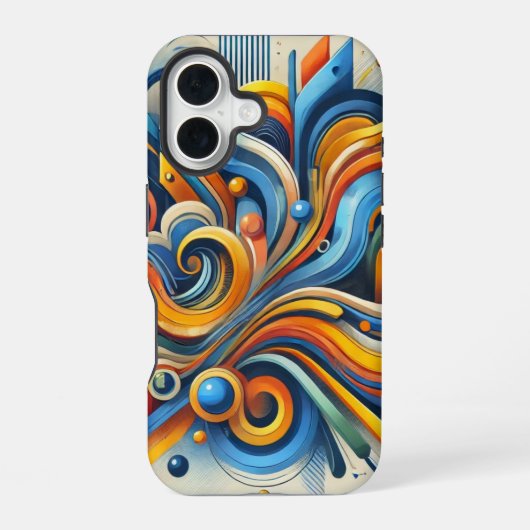 鮮やかな抽象iPhoneケース iPhone 16ケース (裏面)