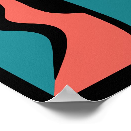 鮮やかな数々の色彩の立体派抽象芸術顔アート ポスター (角)