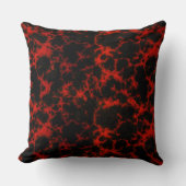 鮮やかな斑点を付けられた赤くおよび黒い炎 クッション (正面)