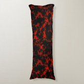 鮮やかな斑点を付けられた赤くおよび黒い炎 ボディピロー (正面縦)