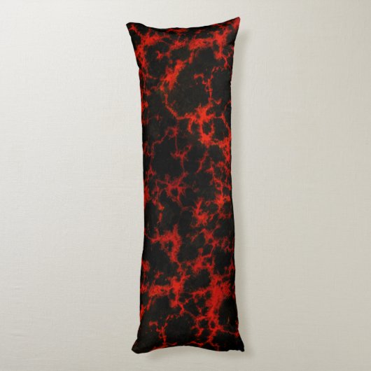 鮮やかな斑点を付けられた赤くおよび黒い炎 ボディピロー (裏面 (縦))