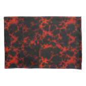 鮮やかな斑点を付けられた赤くおよび黒い炎 枕カバー (正面)
