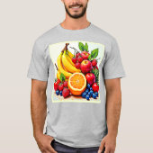 鮮やかな新鮮な果物の喜びのデザイン Tシャツ (正面)