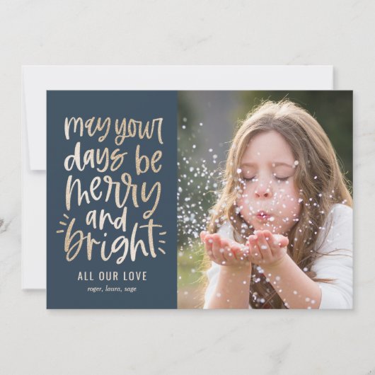 鮮やかな日々 編集可能 カラー ホリデー フォト カード (正面)